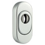 Profilzylinder-Schieberosette - oval - Aluminium eloxiert - drehbare Abdeckung - 75 x 33 x 14 mm - 50 mm Schraublochabstand