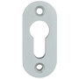 Profilzylinder-Rosette oval Alu massiv 30 x 67 x 10 mm, Schraublochabstand 50 mm