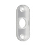 Dr�ckerrosette oval - Aluminium gestanzt - 25 x 65 x 7 mm - 50 mm Schraublochabstand