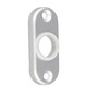 Dr�ckerrosette oval - Aluminium gestanzt - 25 x 65 x 7 mm - 50 mm Schraublochabstand