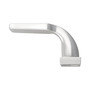 Knauf-Dr�cker auf kantiger Alu-Rosette - fest-drehbar - 8 mm Vierkant - 50 mm Lochabstand - Aluminium F1