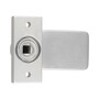 Knauf-Dr�cker auf kantiger Alu-Rosette - fest-drehbar - 8 mm Vierkant - 50 mm Lochabstand - Aluminium F1