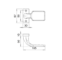 Knauf-Dr�cker feststehend auf eckiger Rosette - Aluminium F1 - 50 mm Schraublochabstand - links/rechts umstellbar
