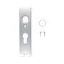 Kurzschild f�r Kastenschl�sser, Entfernung 55 mm, Alu F1, 40x165x7 mm, Lochung f�r Profilzylinder und Dr�cker