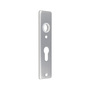 Kurzschild f�r Kastenschl�sser, Entfernung 55 mm, Alu F1, 40x165x7 mm, Lochung f�r Profilzylinder und Dr�cker