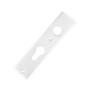 Kurzschild f�r Kastenschl�sser, Entfernung 55 mm, Alu F1, 40x165x7 mm, Lochung f�r Profilzylinder und Dr�cker