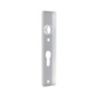 Kurzschild f�r Kastenschl�sser, Entfernung 55 mm, Alu F1, 40x165x7 mm, Lochung f�r Profilzylinder und Dr�cker