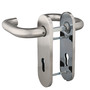 Dr�cker-Schild-Garnitur - Edelstahl - U-Form - Feuerschutzt�ren - DIN 18273 / EN 1906 Klasse 4 - PZ 72 mm