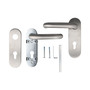 Dr�cker-Schild-Garnitur - Edelstahl - U-Form - Feuerschutzt�ren - DIN 18273 / EN 1906 Klasse 4 - PZ 72 mm