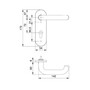 Dr�cker-Schild-Garnitur - Edelstahl - U-Form - Feuerschutzt�ren - DIN 18273 / EN 1906 Klasse 4 - PZ 72 mm