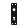 Kurzschild f�r Zimmert�r-Kastenschl�sser - 155 x 38 mm - Buntbart - 55 mm Entfernung - Hostalen Kunststoff - schwarz
