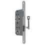 Zimmert�r-Einsteckschloss BB 55/72/8 - Stulp 18 x 235 mm rund - silber lackiert - f�r gef�lzte T�ren - DIN links oder rechts