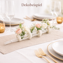 Tischdeko Luffa m. Blumenr�hrchen Tischgesteck Hochzeit L50xB8cm wei�