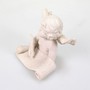 Engel mit Buch 8cm Polyresin wei� Figur Engelfigur Putte Dekoengel Dekofigur