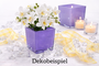 Glasw�rfel 6cm lila Vierkant Dekoglas W�rfelglas Windlicht Teelichtglas Blumentopf