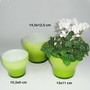 Blumentopf Glas 10,5 H9cm gr�n �bertopf Laola Vase Windlicht Pflanztopf Gef��