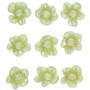 9 Bl�ten 2,5cm Organza Sticker mit Perlen Aufkleber selbstklebend Bl�mchen Blumen
