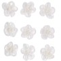 9 Bl�ten 2,5cm Organza Sticker mit Perlen Aufkleber selbstklebend Bl�mchen Blumen
