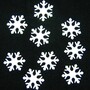 120 Schneeflocken 35mm Eiskristalle Streuteile wei� Stoff Winter Weihnachten  
