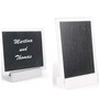 10 Tischkarten Platzkarten Tafel 9x7cm m Fu� wei� o silber Hochzeit Taufe Kommunion