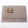 Gedenk Gedenkplatte Grabdekoration Grabschmuck Katze creme 19x13,5cm Polyresin 