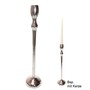 Kerzenleuchter H39cm f. Stabkerze Metall silber Kerzenhalter Kerzenst�nder