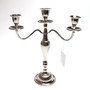 Kerzenleuchter 3-flammig Kerzenst�nder f. Stabkerzen Metall silber B 23cm H 27cm 