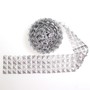 1,8m Strassband 3cm silber Pailettenband 4-reihig Pyramidenform Dekoband 