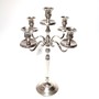 Kerzenleuchter 5-flammig Kerzenst�nder Stabkerzen Metall silber H40cm Kerzernhalter 