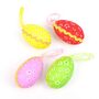 4 bunte Stoff Ostereier 6 cm k�nstliche Eier mit Aufh�nger Dekoeier Ostern Set