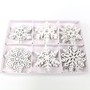 24 Schneeflocken Streudeko wei� 6-fach sortiert 5,5 cm Holz 