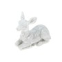 Rehkitz Reh Bambi liegend 6cm Polyresin Herbst Hirsch Figur wei glitzernd