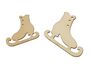 36 Schlittschuhe Holz natur 3,5cm Streuteile Deko Winter Advent Weihnachten Skates 