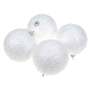 4 Weihnachtskugel Schneeball H�nger 100mm Baumschmuck Christbaum wei� Winter Kugeln
