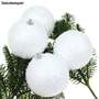 4 Weihnachtskugel Schneeball H�nger 100mm Baumschmuck Christbaum wei� Winter Kugeln