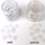 125 Schneeflocken Streuteile 2cm Polyresin Winter Weihnachten