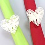 6 Serviettenringe wei� Papier Herz Tauben Serviettenhalter Hochzeit B2,7cm Herz 6,5cm