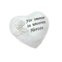 Trauerherz Rosen Spruch ca11,5cmx10cmx4,5cm Herz Gedenk steinwei� Polyresin Grab