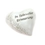 Trauerherz Rosen Spruch ca11,5cmx10cmx4,5cm Herz Gedenk steinwei� Polyresin Grab
