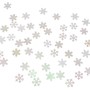 48 Schneeflocken 3,5cm Streuteile wei� irisierend 3-fach sortiert Holz Winter