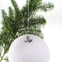 Weihnachtskugel 13,5cm wei� Schneeball H�nger Baumschmuck Christbaumkugel Winter