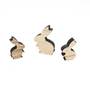 12 Hasen Holz natur Streuteile Holzhasen 2-fach sortiert 4x3cm 3x2cm 8mm dick