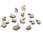 12 Hasen Holz natur Streuteile Holzhasen 2-fach sortiert 4x3cm 3x2cm 8mm dick