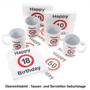 Becher Tasse 300ml runder Geburtstag Keramik 18. 30. 40. 50. Geburtstagstasse