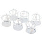 6 x K�fig Gastgeschenk 10x8cm wei� rund Deko Vogelk�fig Box Metall Giveaway