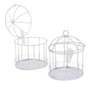 6 x K�fig Gastgeschenk 10x8cm wei� rund Deko Vogelk�fig Box Metall Giveaway