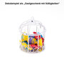6 x K�fig Gastgeschenk 10x8cm wei� rund Deko Vogelk�fig Box Metall Giveaway
