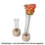 Reagenzglas 15,0x2,0cm Glas R�hrchen Holzsockel Fu� St�nder Vase Wasserr�hrchen