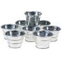 8 Eimer 9xH6,3cm Zink silber Deko Blumentopf Blecheimer Metalleimer Zinkeimer