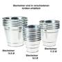 8 Eimer 9xH6,3cm Zink silber Deko Blumentopf Blecheimer Metalleimer Zinkeimer